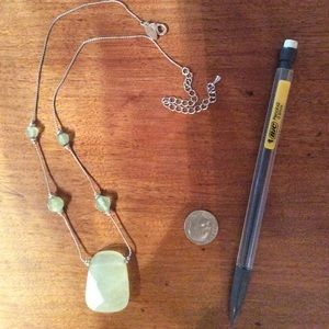 Light green translucent glass necklace